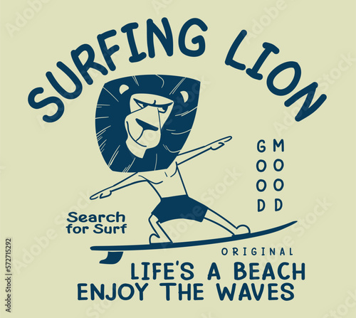 Vector animal surf character  illustrtion for t shirt prints
