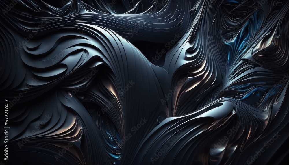 Black crystal obsidiian background shape of wave