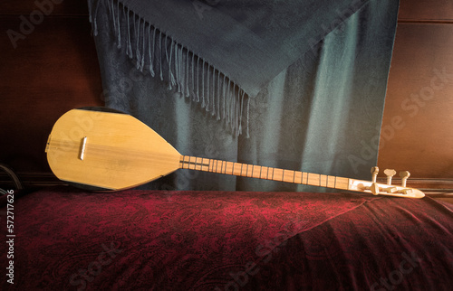 The Turkish folk music instrument known as a Saz or Bağlama Saz photo