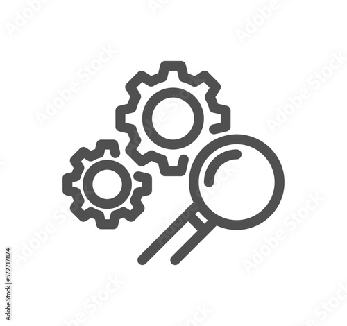 Inspection related icon outline and linear vector.