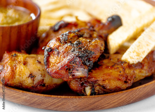 grilled pork chop with vegetables