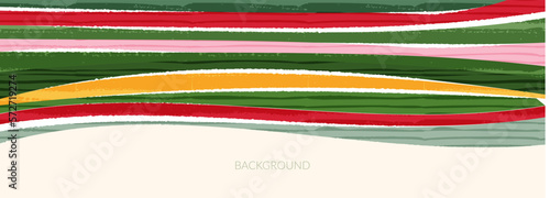 Abstract spring field landscape vector background. Eco farm, green agriculture, summer nature pattern, countryside with scribble texture. Farmland banner, meadow illustration, grassland horizon scene