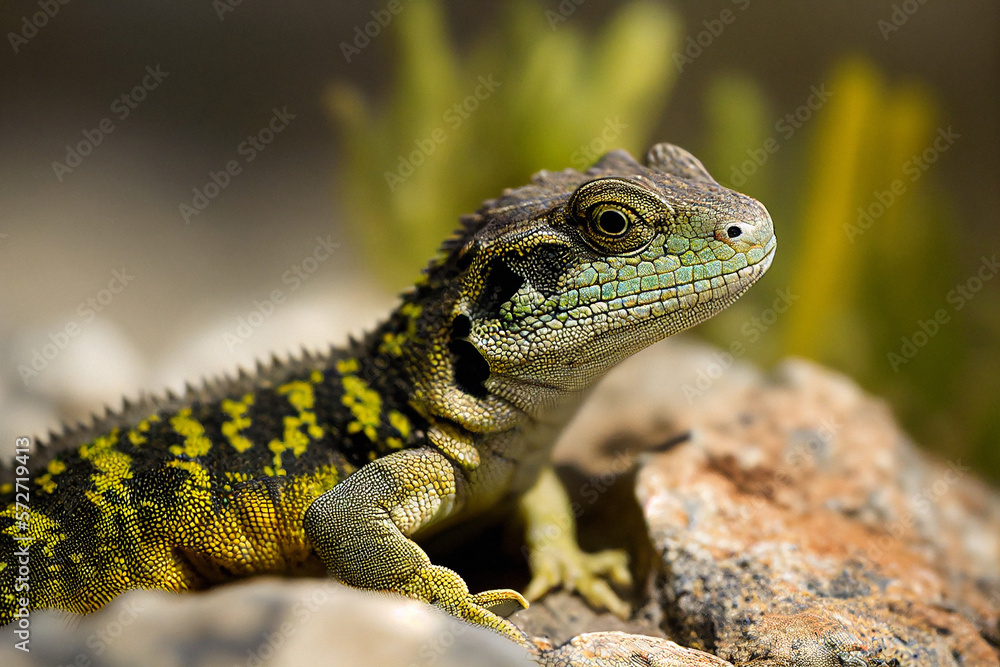 Greek Rock Lizard - Endangered Species - Generative Ai Greek Rock Lizard - Endangered Species - Generative Ai