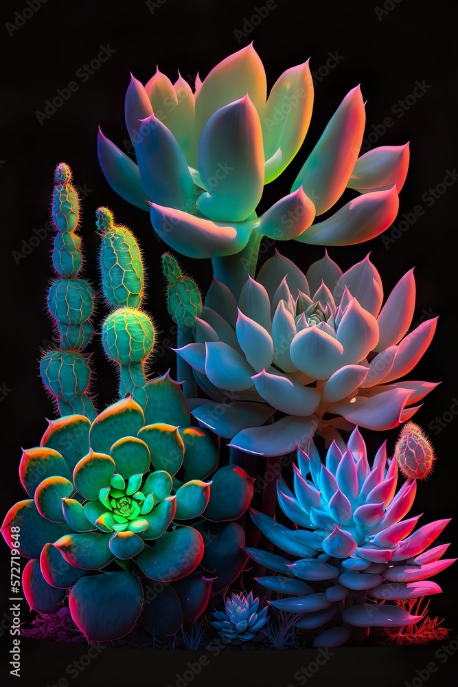 Neon Series - Succulents Neon Series - Succulents