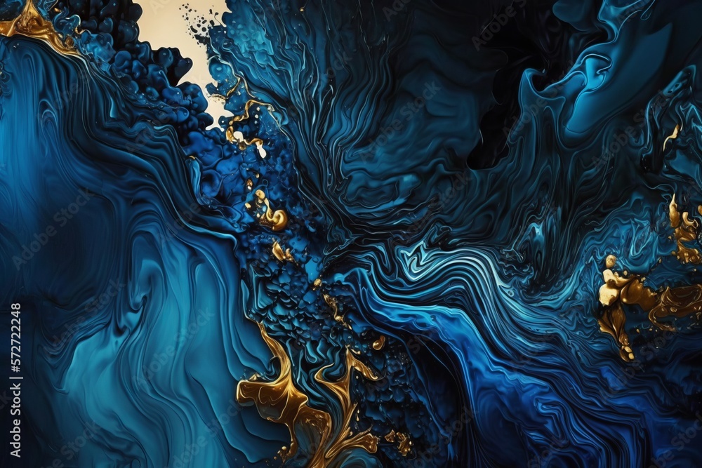 Fototapeta High-Resolution Abstract Fluid Art Painting: A Statement of Style and Taste - Generative AI