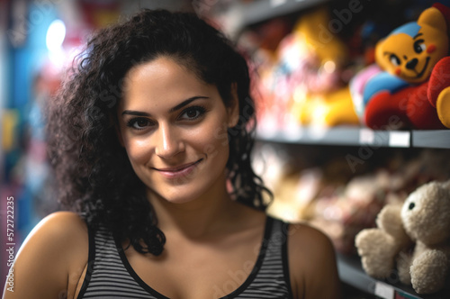 young customer or shop owner in a toys shop  Generative AI