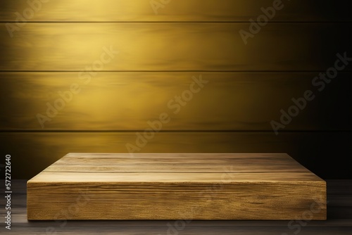 Realistic yellow wood table