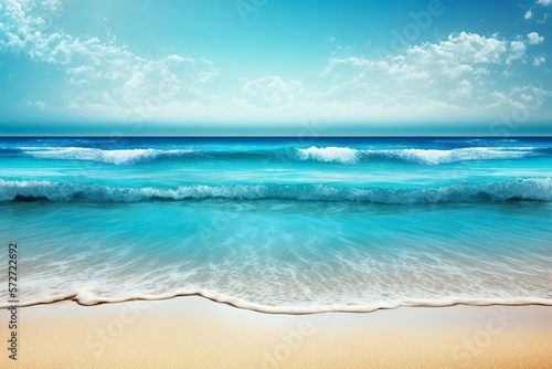 Escape to paradise  Stunning blue sea and sandy beaches - Generative AI