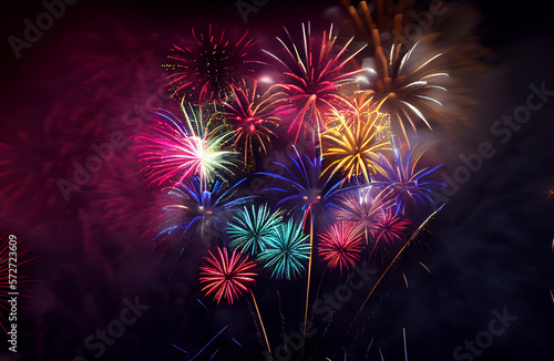 fireworks in the night sky,...