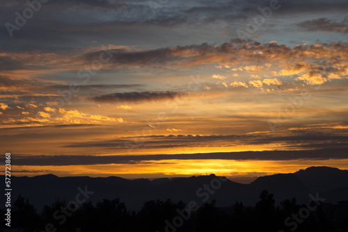 Spectacular and colorful sunrise on the horizon in Murcia   © JuanPablo