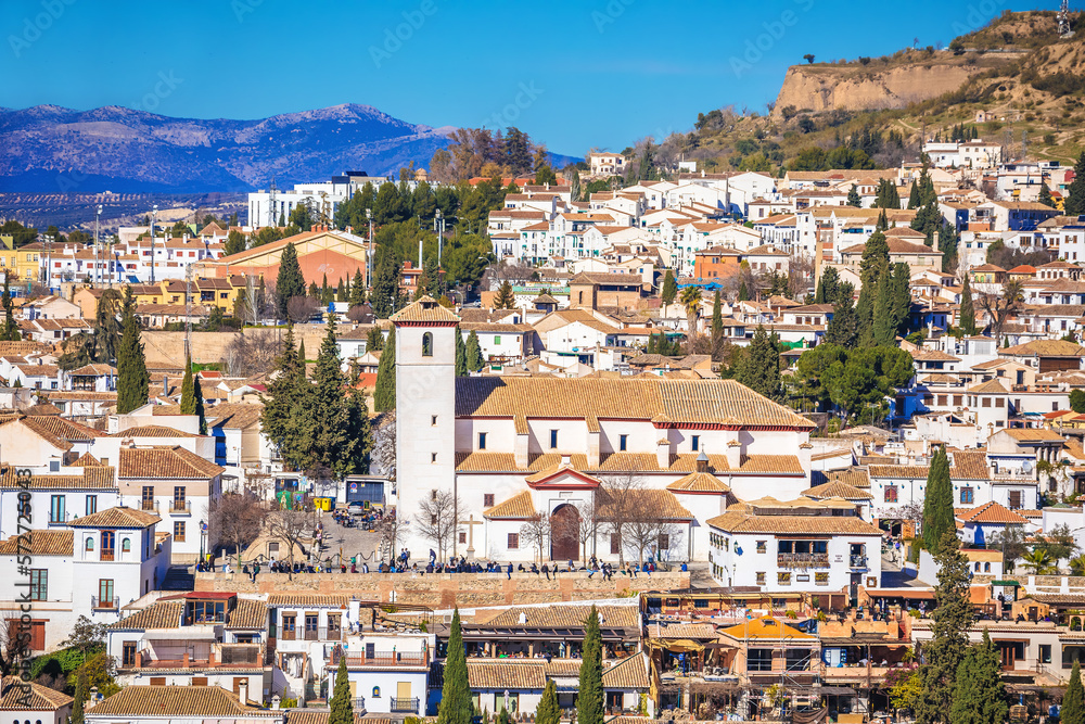 View of historic Albayzin neighbourhood of Granada