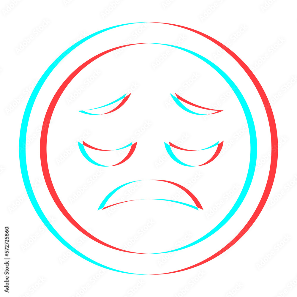 Cartoon smile emoticon symbol, icon in 3d effect with blue and red color Cartoon smile emoticon symbol, icon in 3d effect with blue and red color