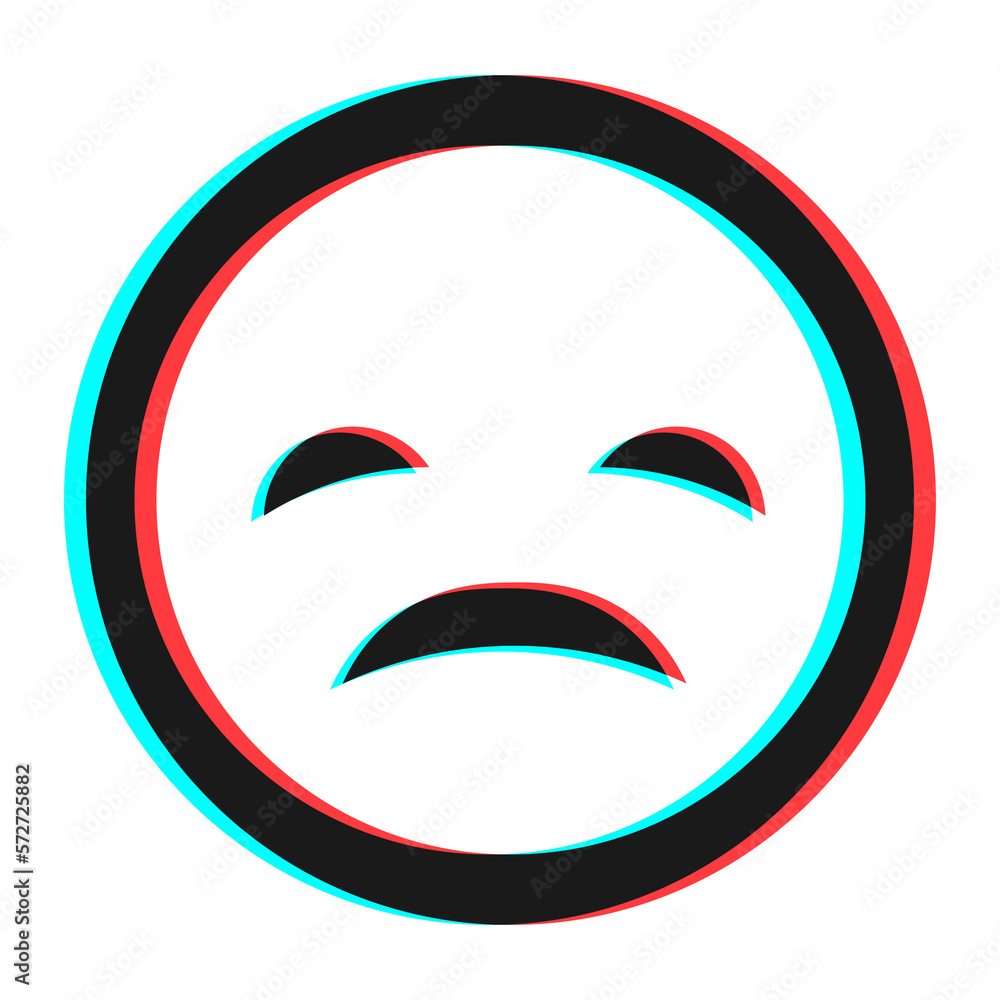 Cartoon smile emoticon symbol, icon in 3d effect with blue and red color Cartoon smile emoticon symbol, icon in 3d effect with blue and red color