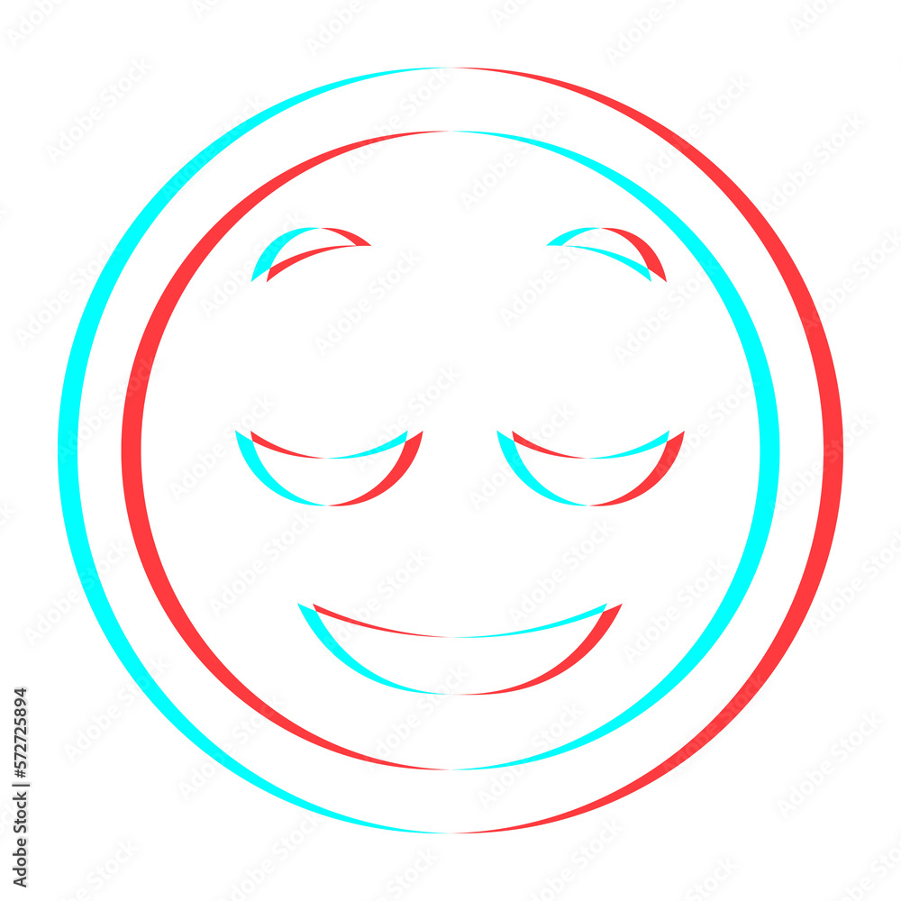 Cartoon smile emoticon symbol, icon in 3d effect with blue and red color Cartoon smile emoticon symbol, icon in 3d effect with blue and red color