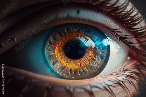 Beautiful macro photo of human eye, Generative Ai