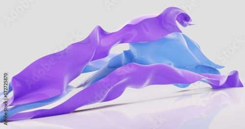 3D Rendering Of A Curved Abstract Shape Design
