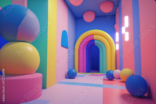 Entrance to the Children’s Party Room in the mall ai generated © ArtDingo