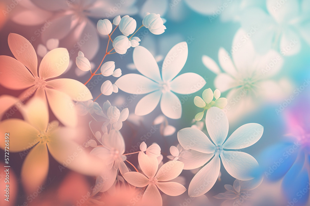 abstract fictional pastel colors flowers, Generative AI abstract fictional pastel colors flowers, Generative AI