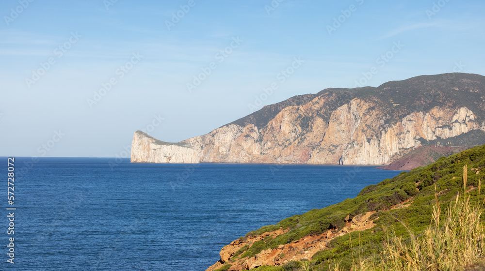 Rocky Cliffs on the Sea Coast. Sardinia, Italy. Nature Background