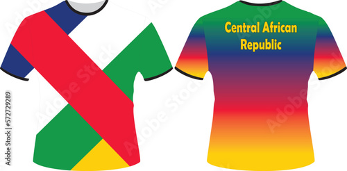 T Shirts Design with Central African Republic Flag Vector