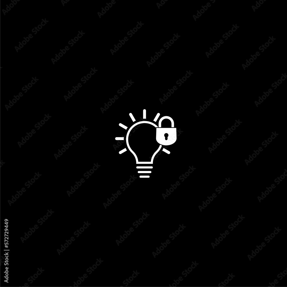 Patent idea icon isolated on dark background Patent idea icon isolated on dark background