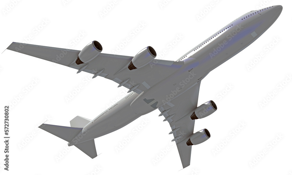 Obraz premium Aircraft 3D rendering airplane on white background