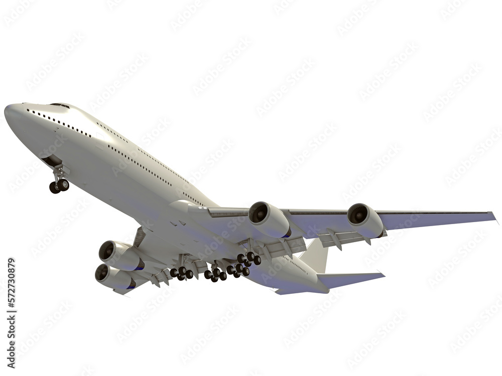 Obraz premium Aircraft 3D rendering airplane on white background