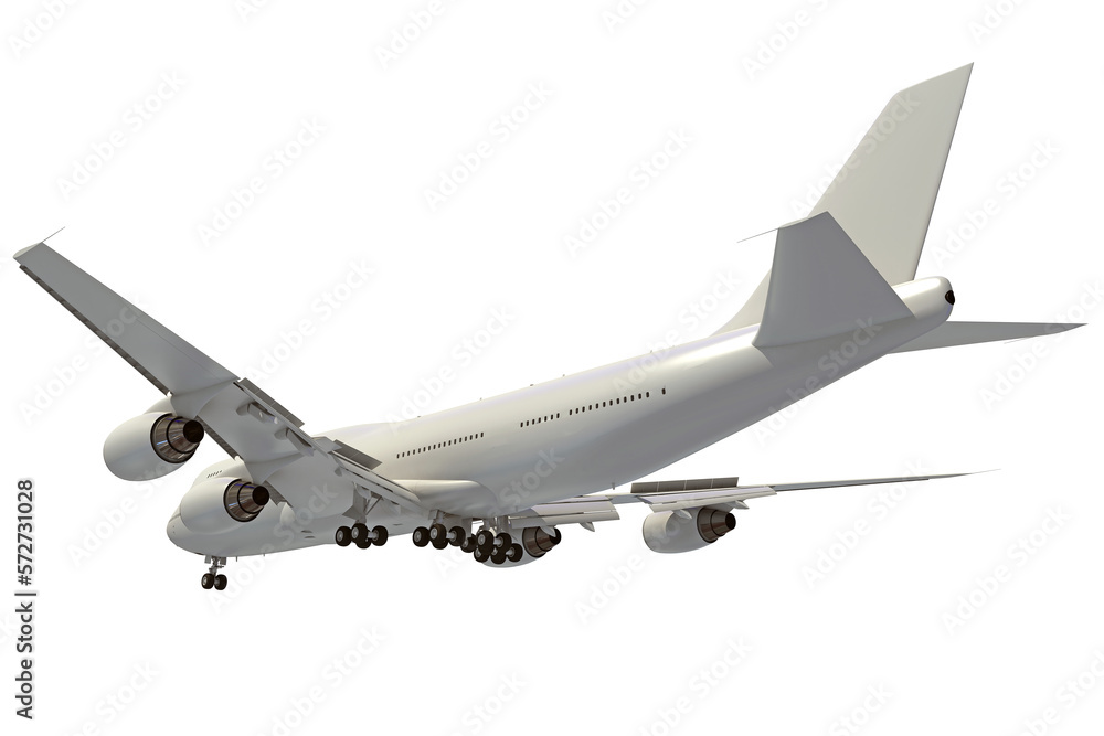 Aircraft 3D rendering airplane on white background Aircraft 3D rendering airplane on white background