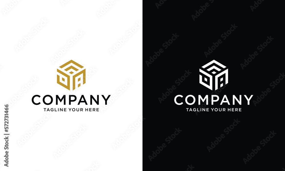 Letter DA Gold Polygon, Hexagonal Minimal and Trendy Professional Logo Design On Black And White Background Letter DA Gold Polygon, Hexagonal Minimal and Trendy Professional Logo Design On Black And White Background