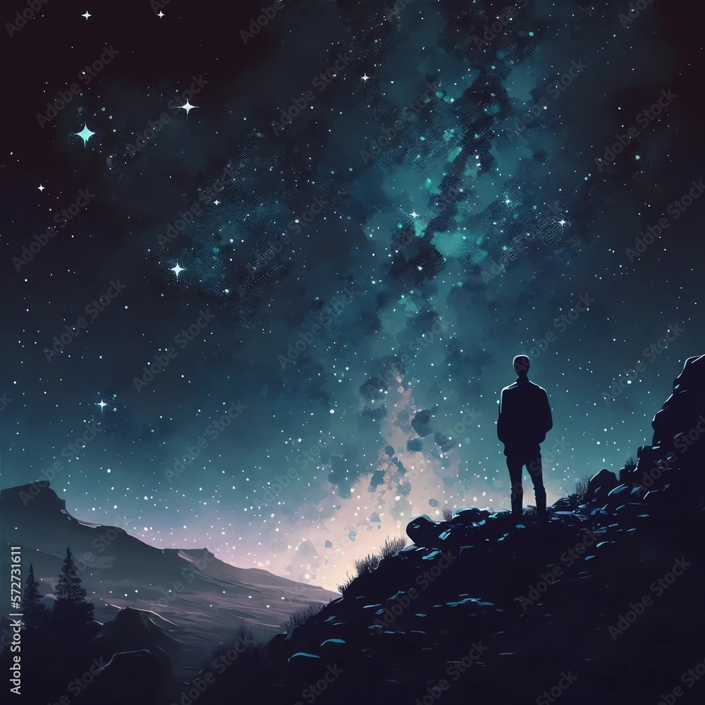 Man and the night sky Man and the night sky