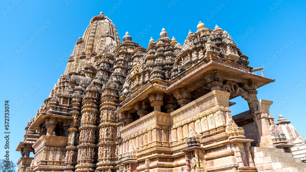 Kandariya Mahadeva Temple is the largest and most ornate Hindu temple in the medieval temple group found at Khajuraho in Madhya Pradesh, India