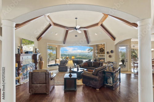 rural living room mansion in the american countryside 