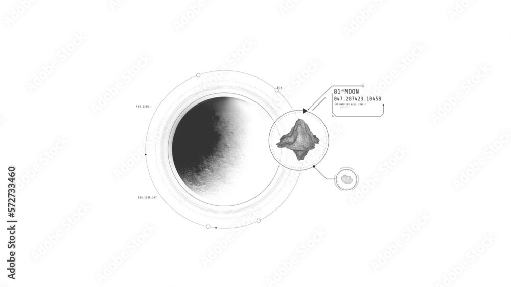 Looped animation of a moon detailed research HUD element. Looped animation of a moon detailed research HUD element.
