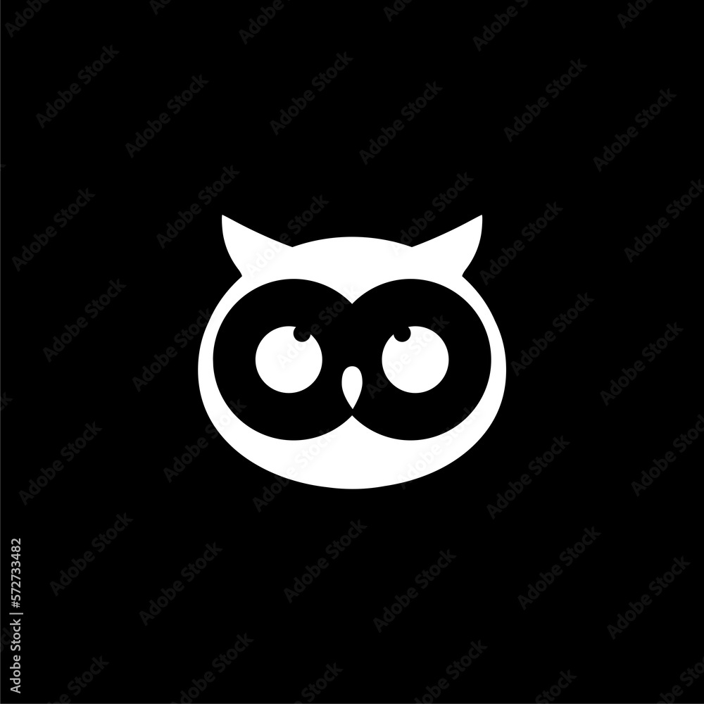 Owl Logo icon shield wing creative icon isolated on black background. Owl Logo icon shield wing creative icon isolated on black background.