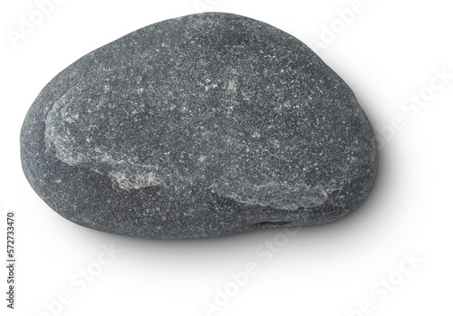 grey stone with shadow isolated on transparent background