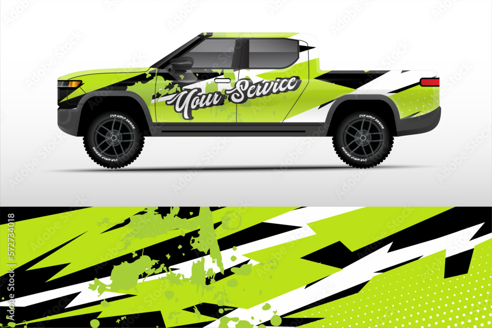Graphic truck design. abstract lines grunge vector background concept for Vinyl Wrap and Vehicle Branding