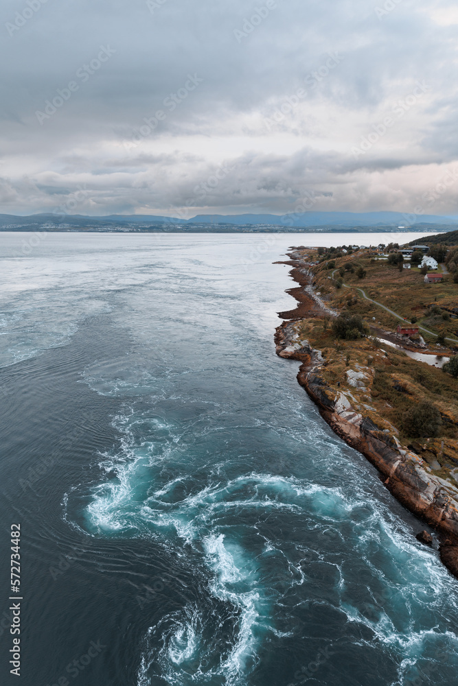 Norway saltstraumen with tourist attraction boat cruise
