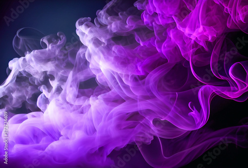 Neon dji smoke background. Abstract Liquid effect. Dripping wave texture. Vibrant colors. AI generative © Sergey