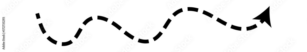 Dashed arrow set. Vector doodle dot line. Thin pointer arrows Dashed arrow set. Vector doodle dot line. Thin pointer arrows