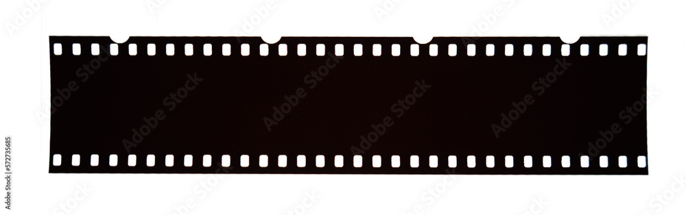 Nostalgia in Motion: 35mm Analog Filmstrip on transparent background