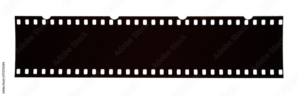 Nostalgia in Motion: 35mm Analog Filmstrip on white background