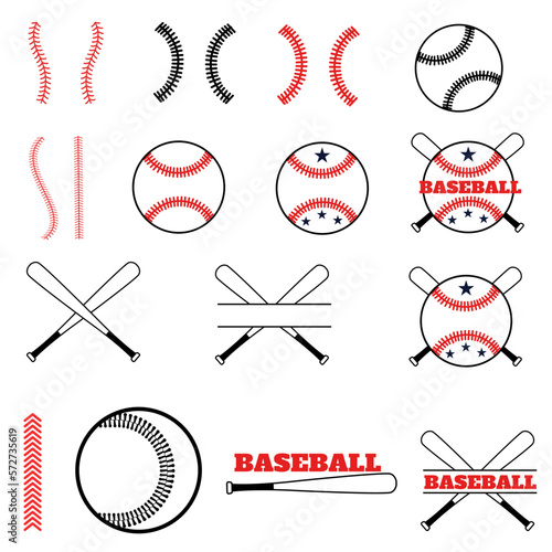 Baseball icon vector set. Baseball illustration sign collection. Baseball team symbol or logo.
