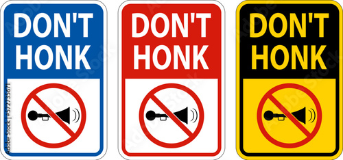 No Honking Sign Don't Honk On White Background