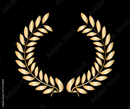 Gold film awards. Golden award wreaths. Vector illustration photo