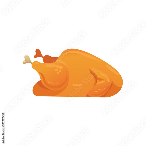 Chicken vector illustration, fried chicken flat icon, food vector