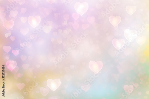 soft colorful hearts background