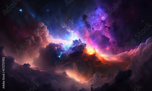 Fantastic Colorful Galaxy wallpaper. high resolution background. Productive AI