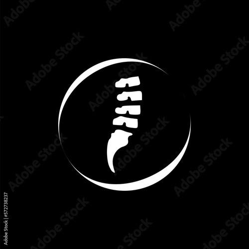Spine icon. Monochrome simple sign from anatomy collection on black