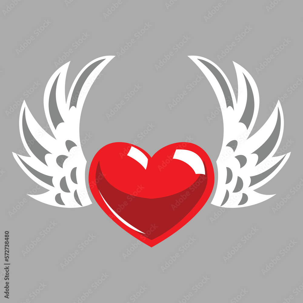 Fototapeta premium heart and wings