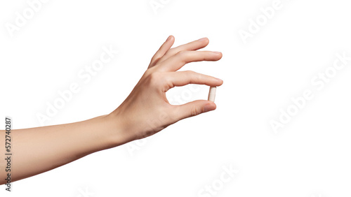 Foto Hand holding the supplements on transparent background